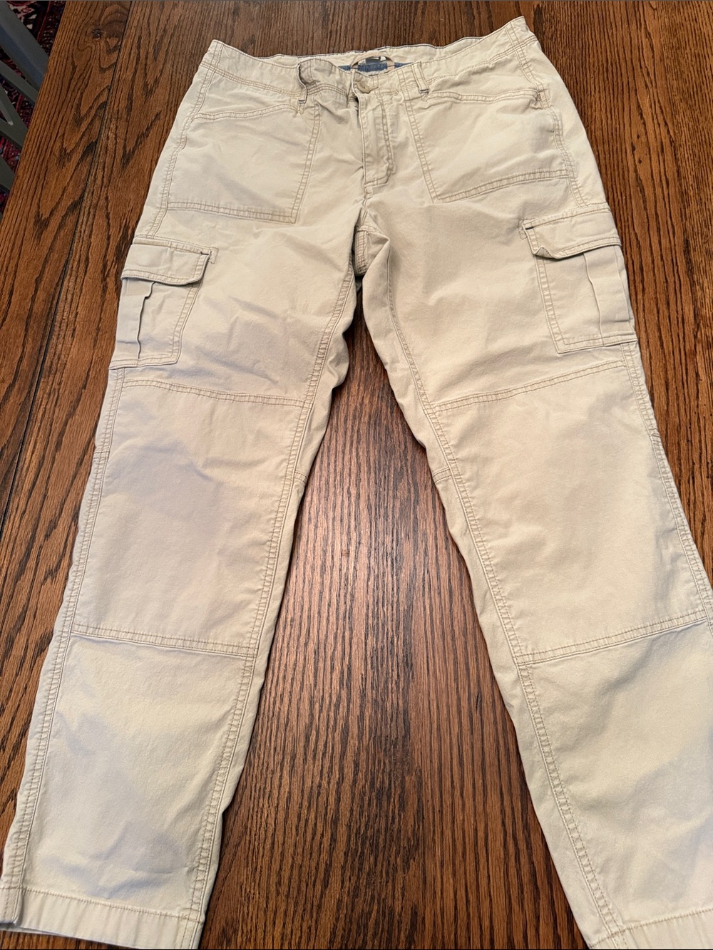 L.L Bean Cargo Utility Pants Stretch Cotton Khaki Outdoor Hiking Size 14